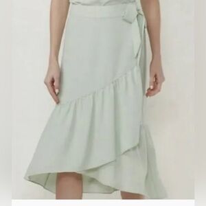 Gorgeous Lauren Conrad Mint Floral Side Zip Stretch Back Flowy Midi Skirt 1X